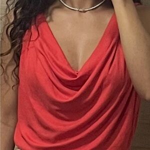 Mavi Vibrant Red Women's Drape Blouse